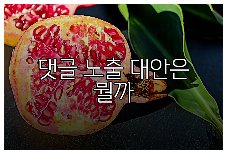 댓글 노출 대안은 뭘까