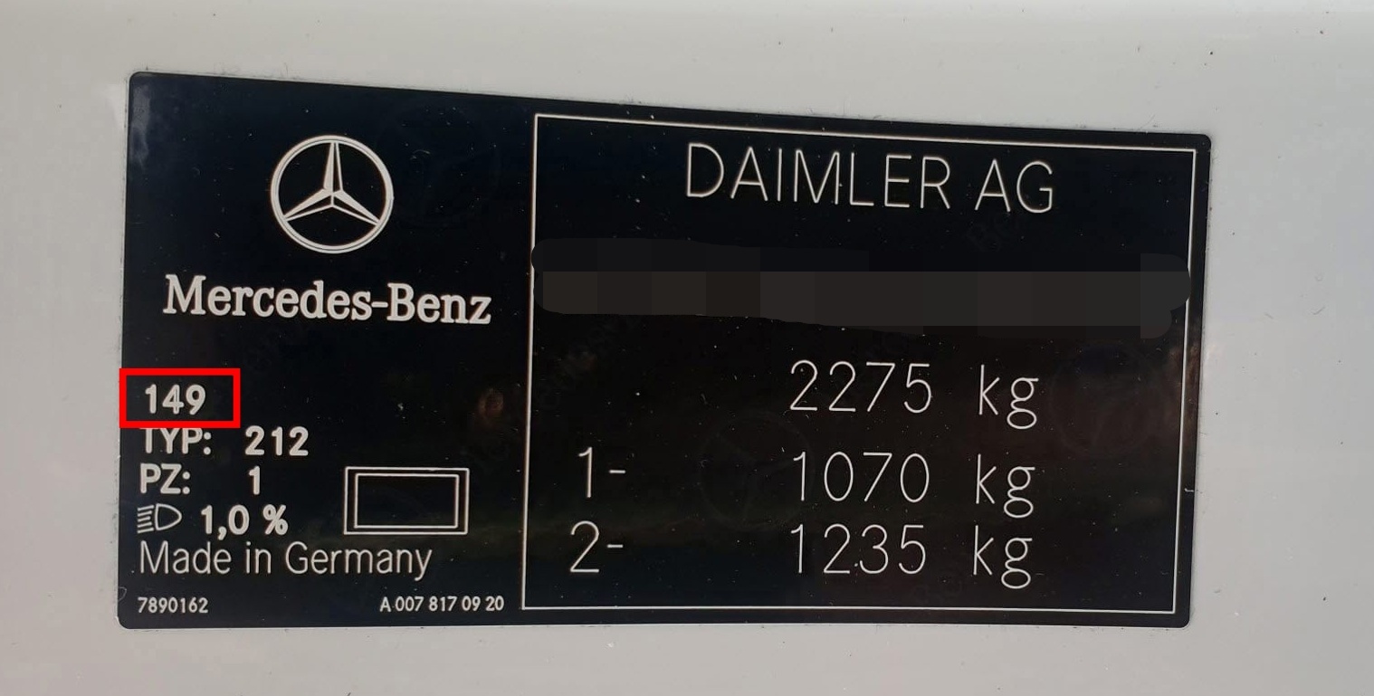 벤츠 차대번호 스티커 색상코드, 자동차 붓펜