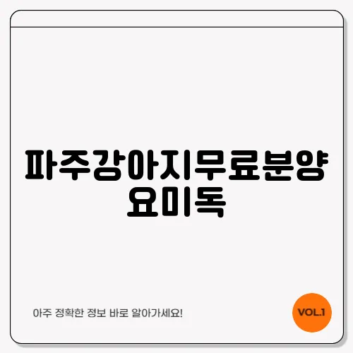 파주강아지무료분양 요미독