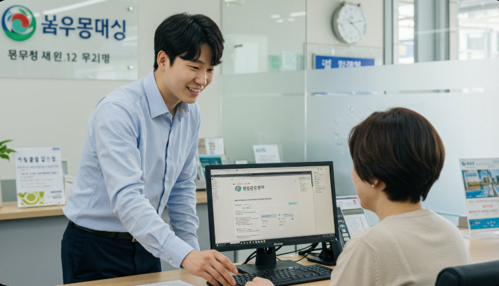 집주인 정보조회를 하는 모습