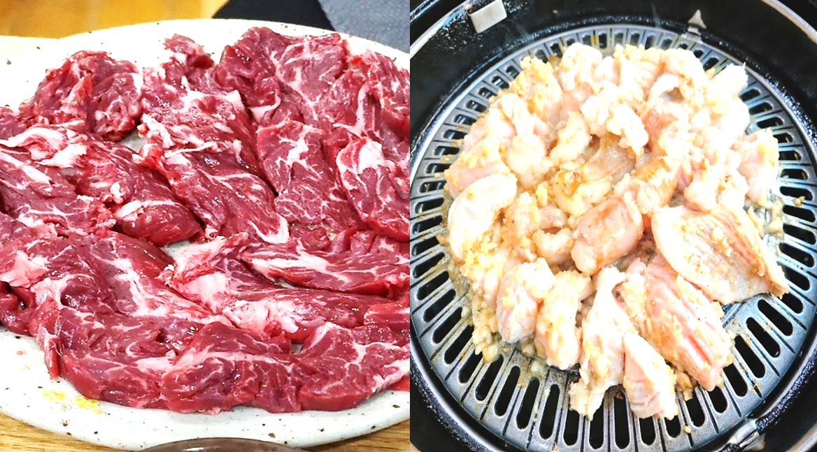 통영 고성곱창의 제비추리와 양과 대창구이