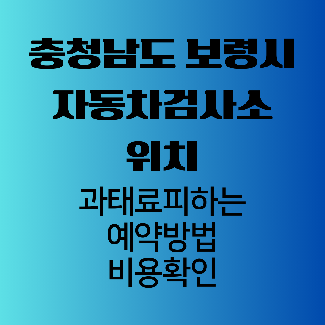 충청남도보령시자동차검사소위치