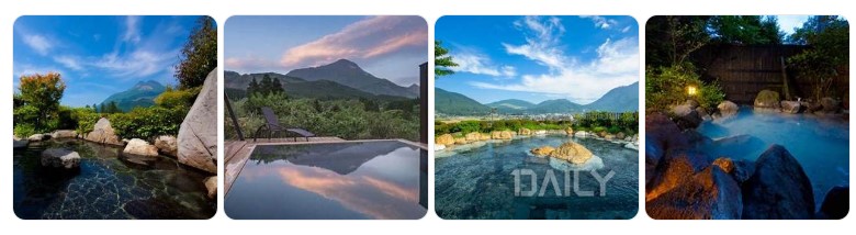 유후인의 노천 온천과 자연 풍경, 힐링 감성 온천 여행 사진