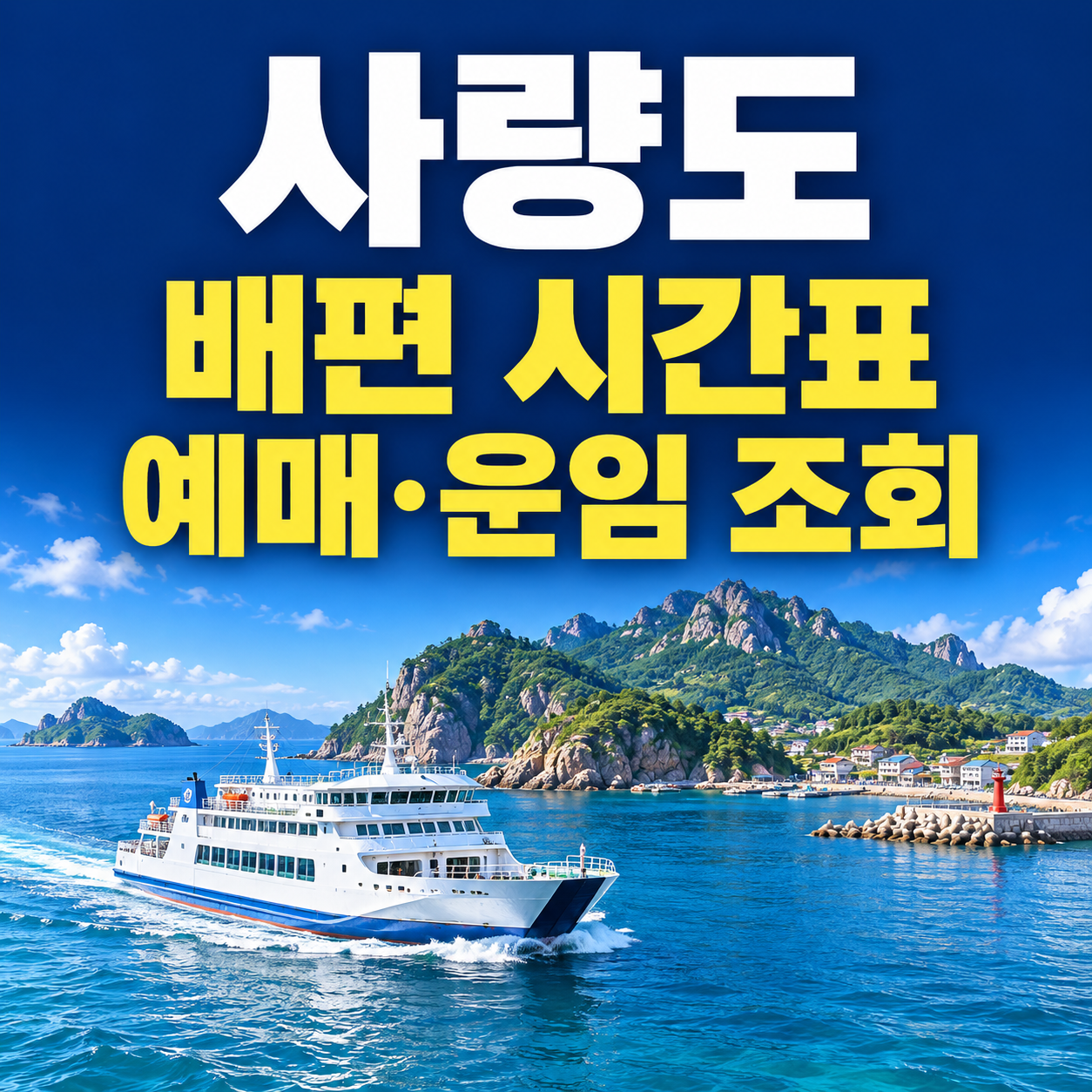 사량도 배편 시간표·예매방법|가오치항·용암포항 운임과 차량 선적 확인