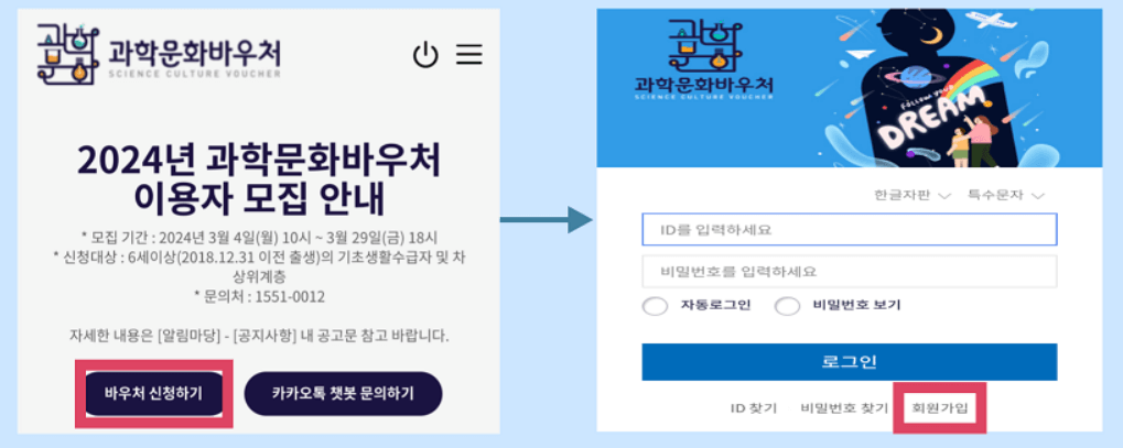 과학문화바우처 신청메뉴얼2(@과학문화바우처 홈페이지)