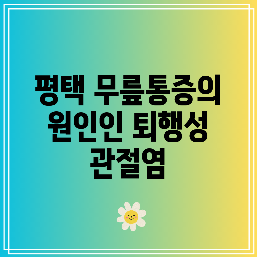 평택 무릎통증의 원인인 퇴행성 관절염