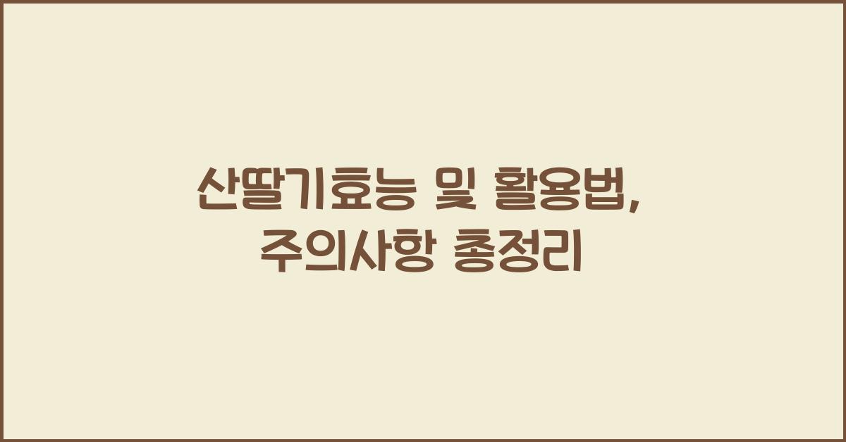 산딸기효능