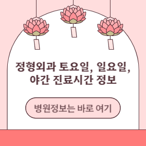 정형외과 토요일 일요일 야간 진료시간 정보