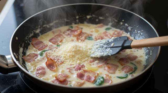 크림소스를 만드는 이미지