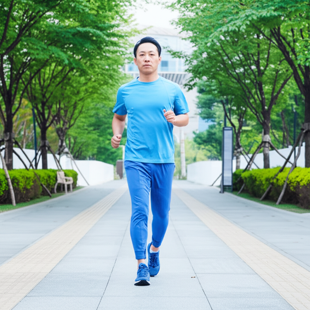 가벼게 조깅하는모습