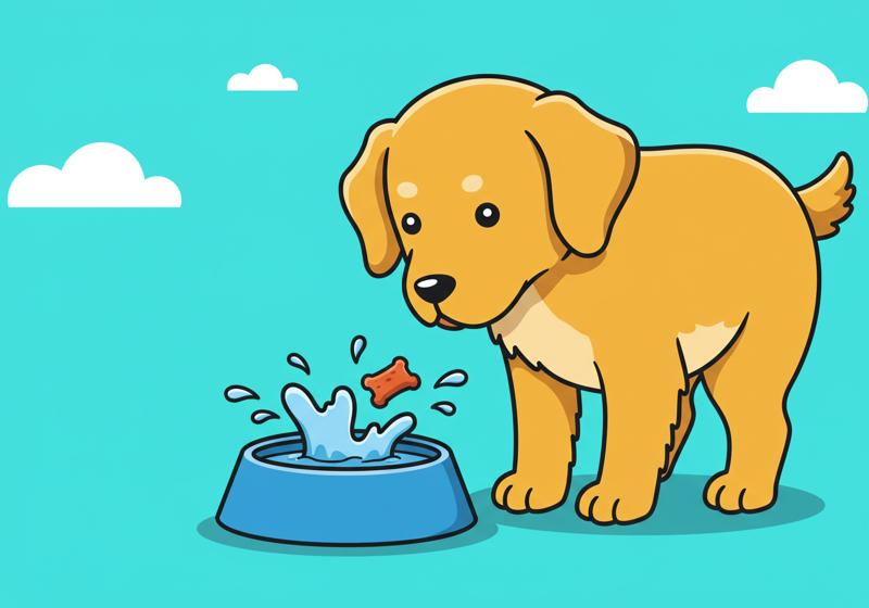강아지가 사료를 물그릇에 넣고 먹는 행동의 원인과 관리 방법