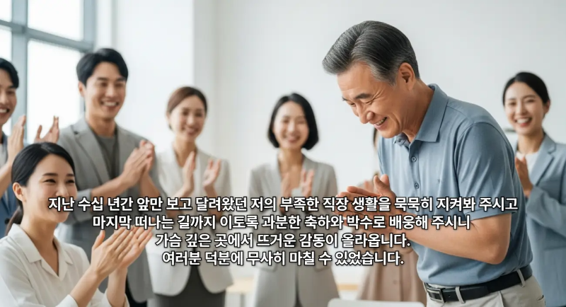정년퇴직 감사 답례 인사 직장인들