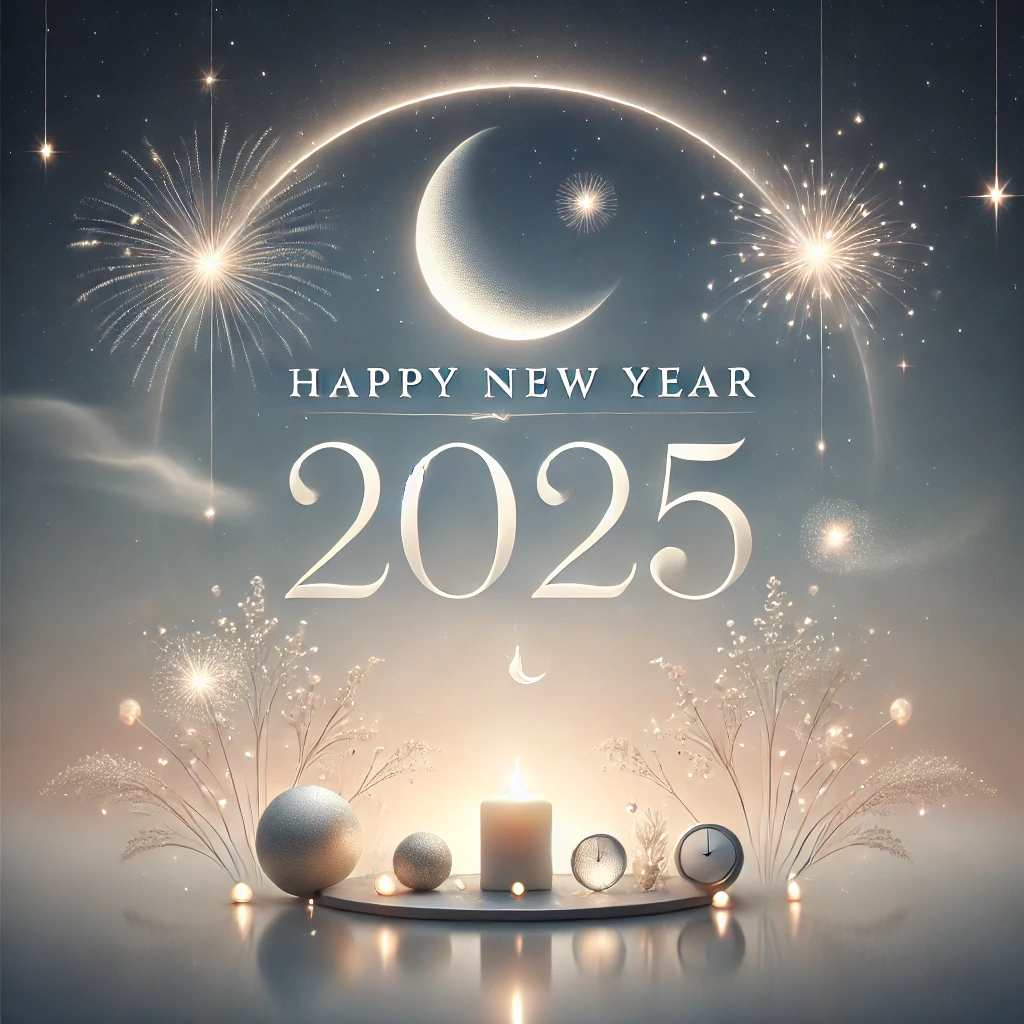 2025년에 대한 차분하고 평화로운 기대감을 전달할 수 있도록 디자인한 차분하고 우아한 이미지
