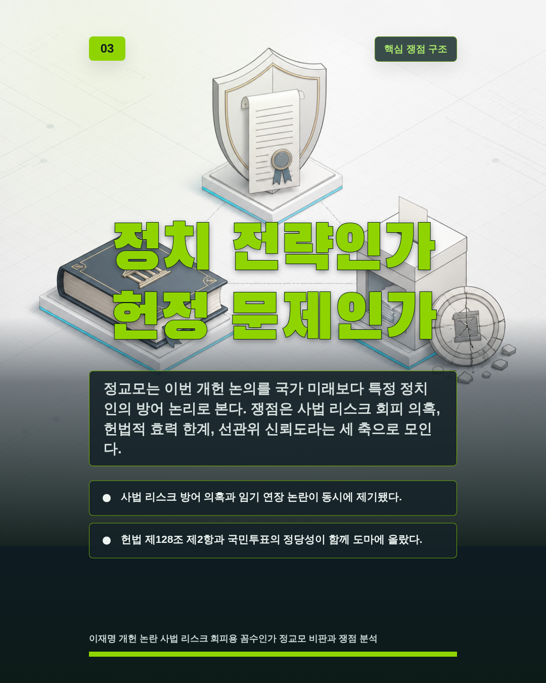 정치 전략인가 헌정 문제인가