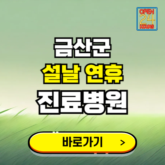 금산군 설날 연휴 진료병원 찾기 ❘ 24시 응급 야간 심야 문여는 병원
