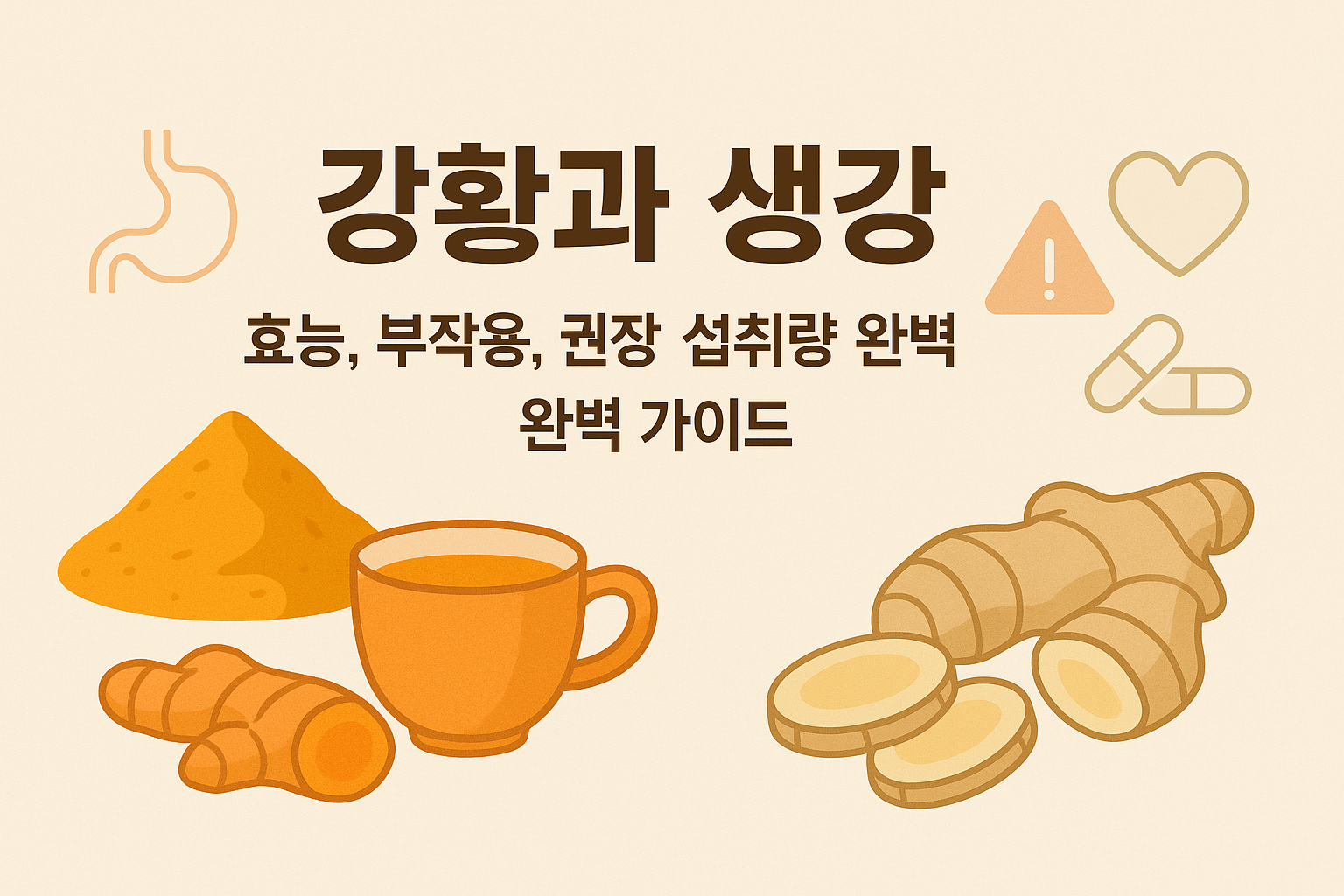 강황과 생강 : 효능, 부작용, 권장 섭취량 완벽 가이드