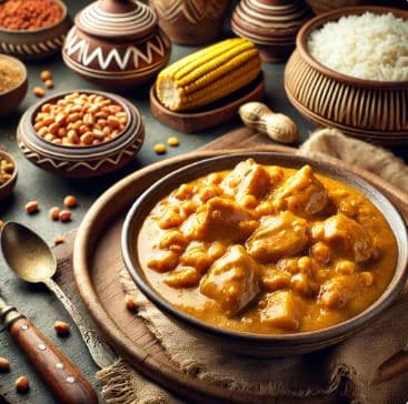 가봉의 닝고보(Ngombo): 땅콩 소스로 만든 닭고기 스튜