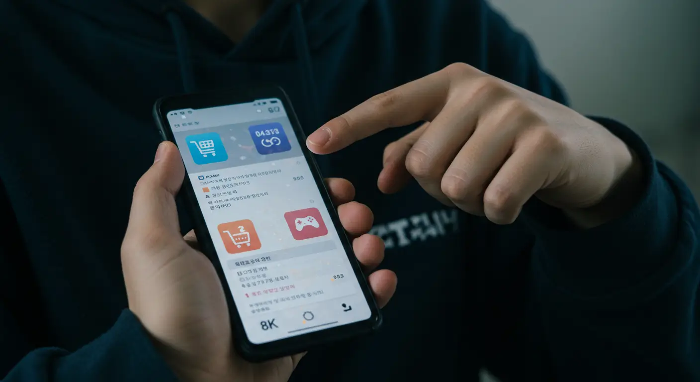 스마트폰 요금 청구서에서 소액결제와 정보이용료 항목의 차이점을 보며 고민하는 모습