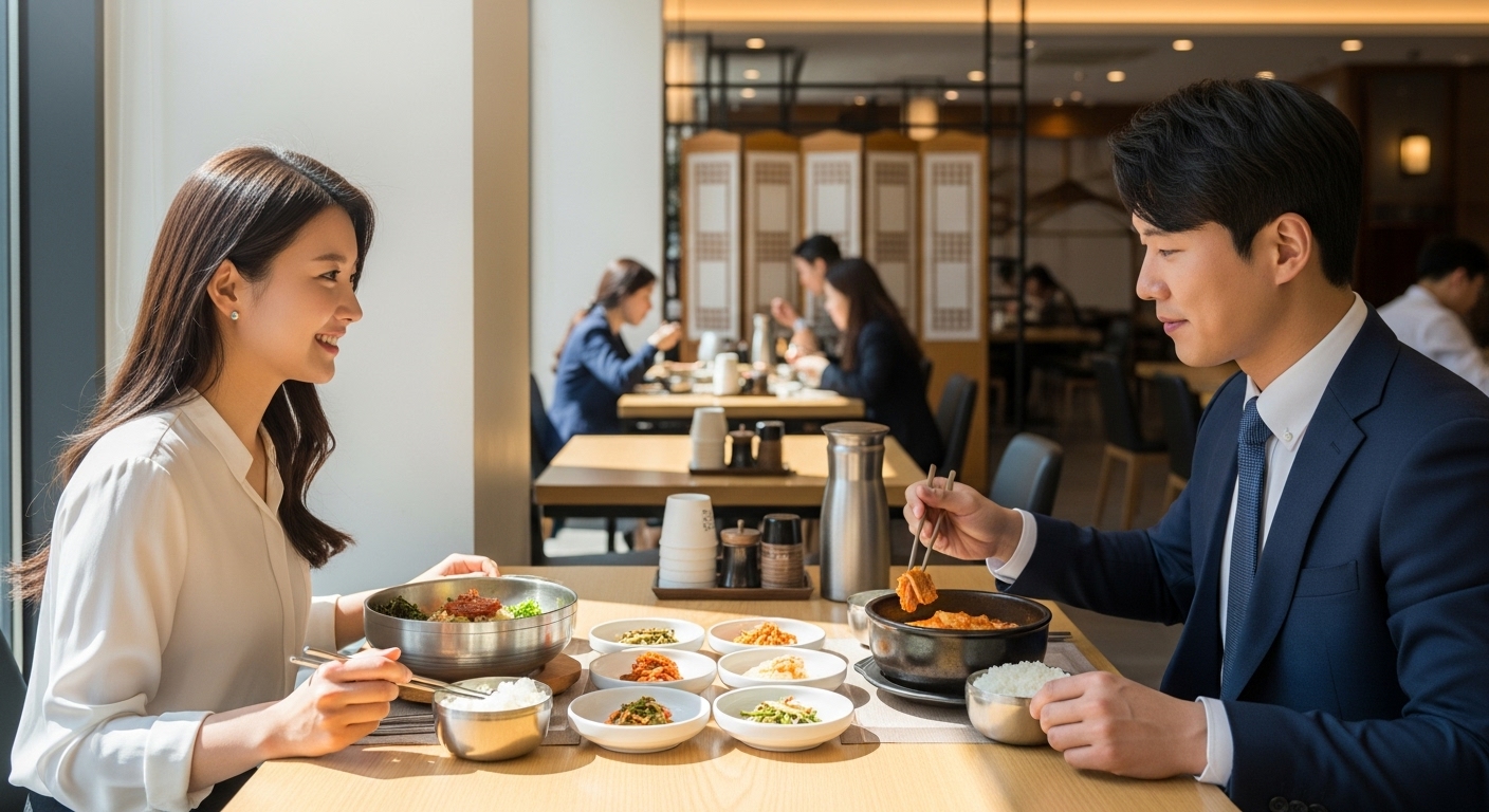 점심식사중인 직장인들