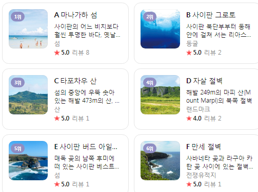 사이판 1월 날씨 옷차림 추천 여행지