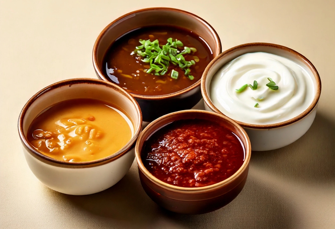 그릇에 발효식품이 담겨있다