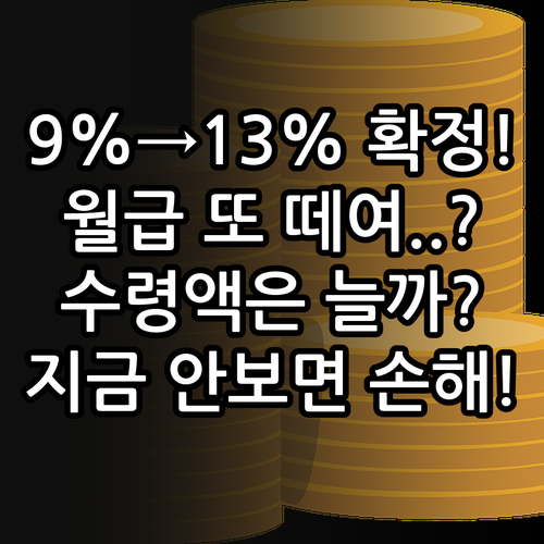 연금 보험료 9%에서 13% 인상 로..