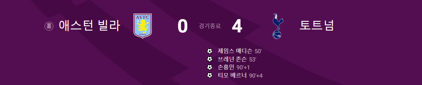 토트넘 아스톤빌라