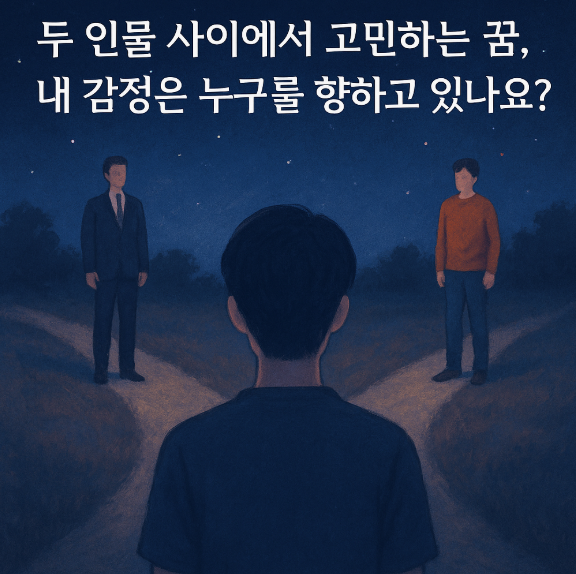 두 인물 사이에서 고민하는 꿈