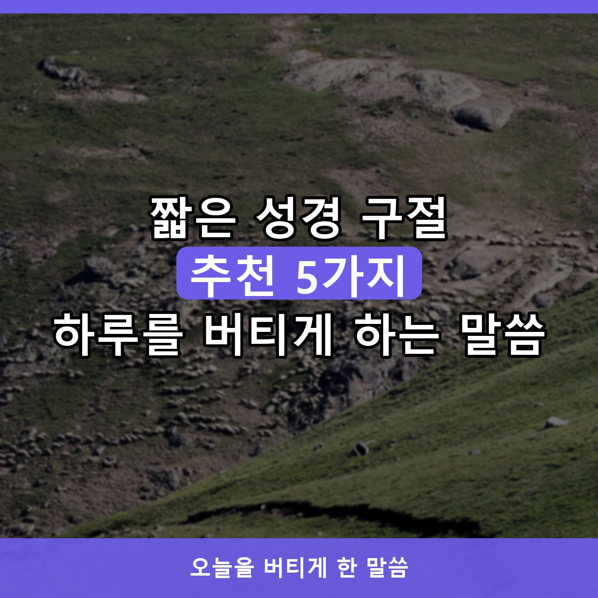 짧은 성경 구절 추천 5가지, 하루를 버티게 하는 한 줄 말씀과 묵상