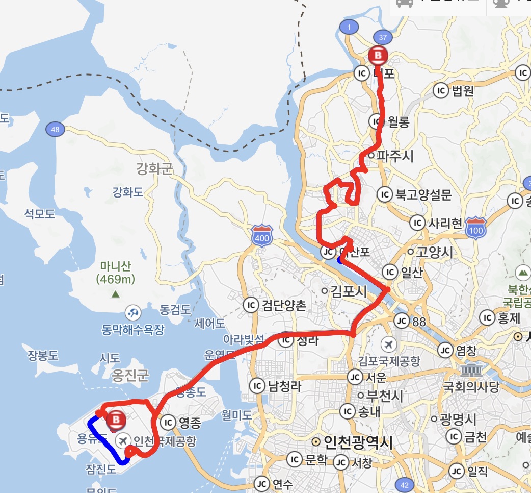 5600 공항버스 지도