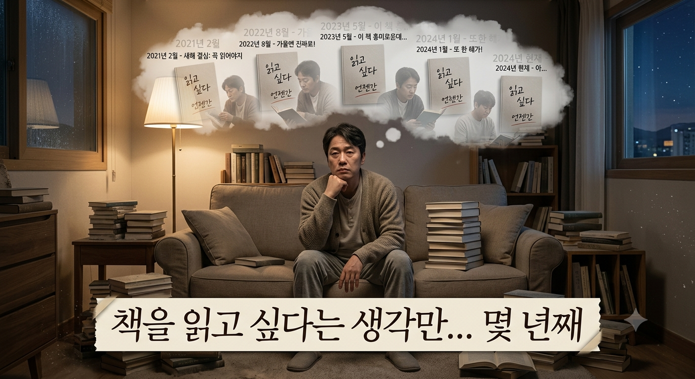 이미지 설명: 책을 읽고 싶다는 생각만 몇 년째 하고 있었다