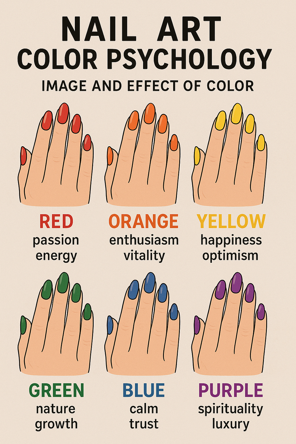 네일아트 색상 심리학: 컬러가 주는 이미지와 효과