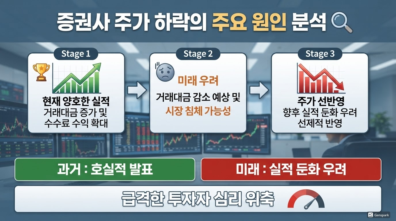 증권주가 크게 하락한 이유