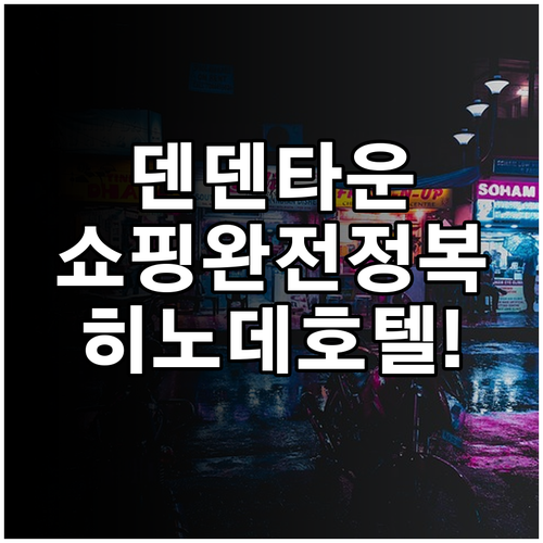 덴덴타운 쇼핑 꿀팁과 핫 스프링 오사..
