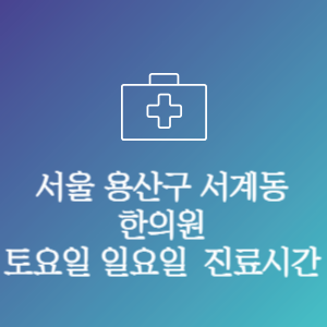 서울 용산구 서계동 주말 토요일 일요일 문여는 병원 진료시간