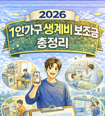 혼자 살아도 받을 수 있다, 1인가구 생계비 보조금 지원 기준&middot;금액&middot;신청방법