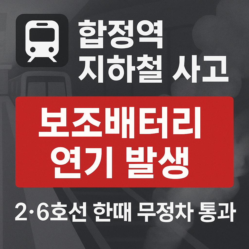 합정역 지하철 사고 보조배터리 연기 발생 2&middot;6호선 한때 무정차 통과