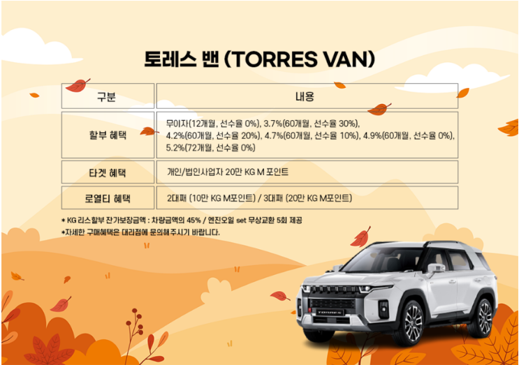  2023 코리아 세일 페스타 자동차 할인 - KG 모빌리티(쌍용자동차)