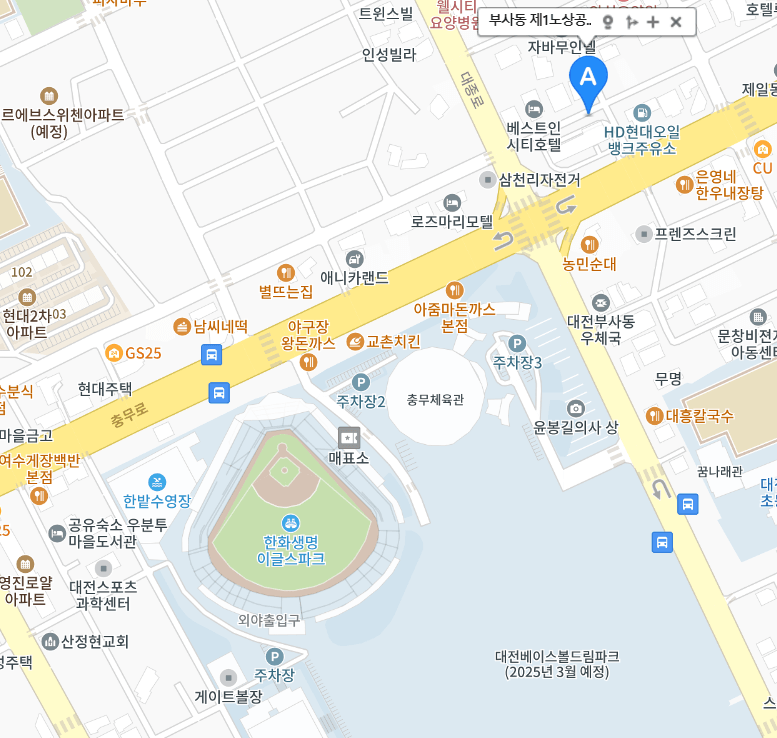 대전 야구장 한화생명 이글스파크 주차장 이글스파크 주차팁 이글스파크 주변 주차장