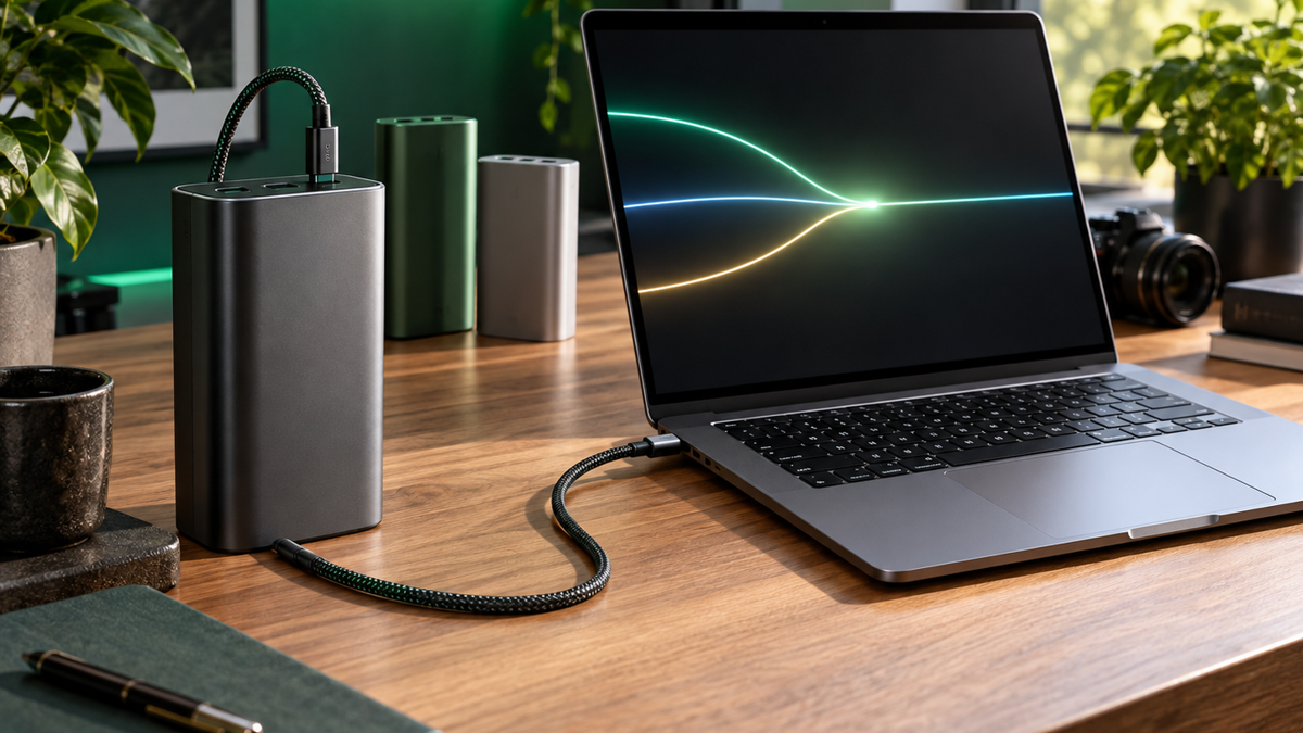 노트북, 140W급 보조배터리와 USB-C 케이블의 전력 협상 구성
