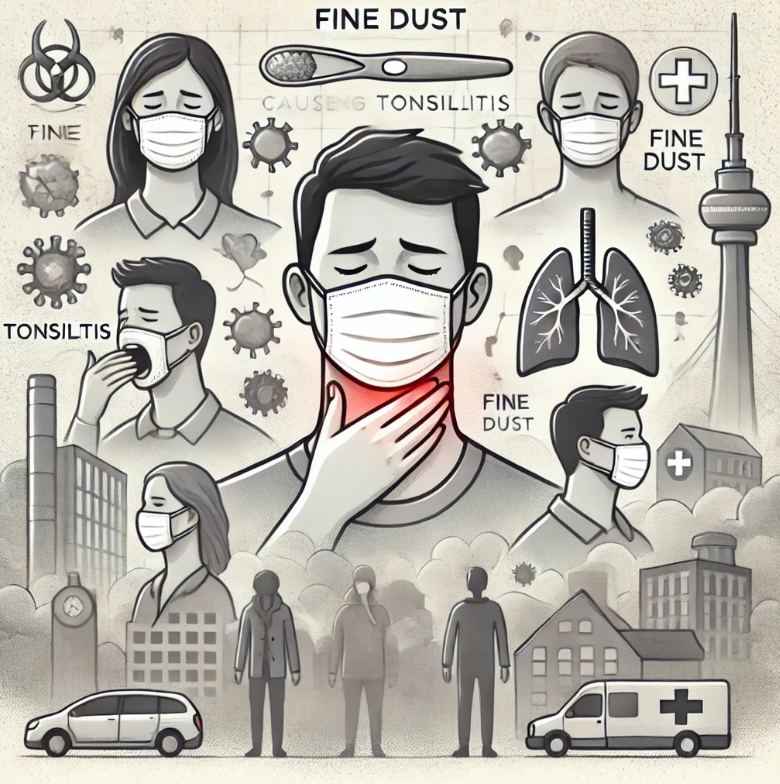 미세먼지 편도염 그림