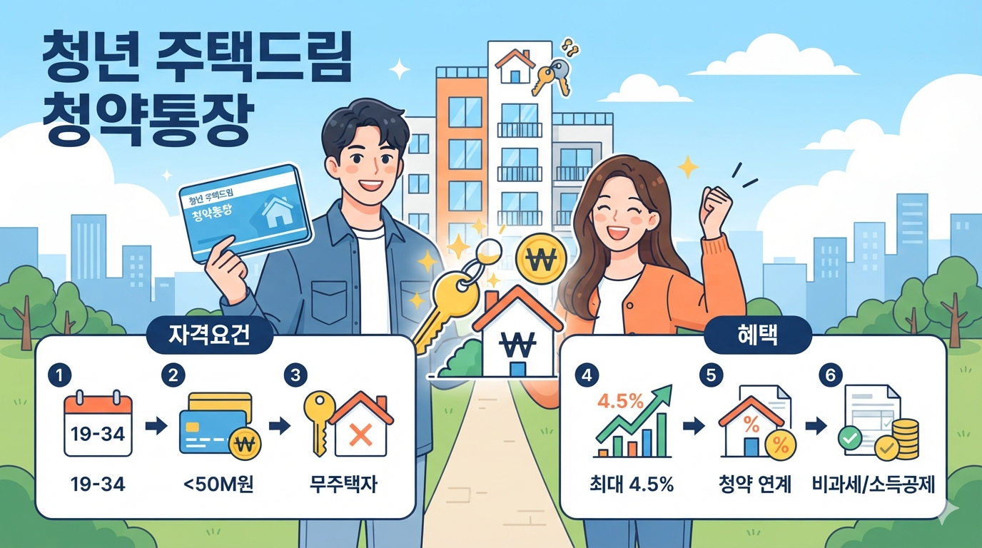 2026 청년 주택드림 청약통장 가입조건과 혜택 총정리, 최대 연 4.5% 금리와 청약 혜택 안내
