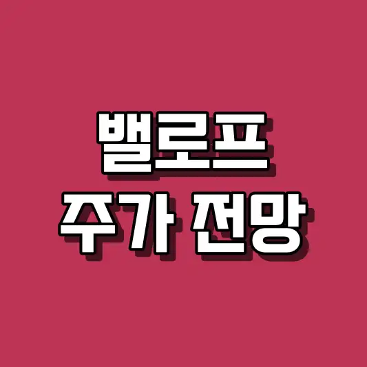 밸로프 주가 전망