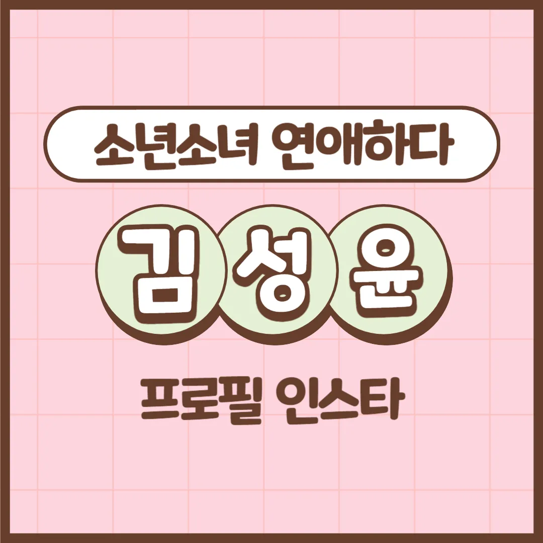 소년소녀연애하다 김성윤 프로필 인스타