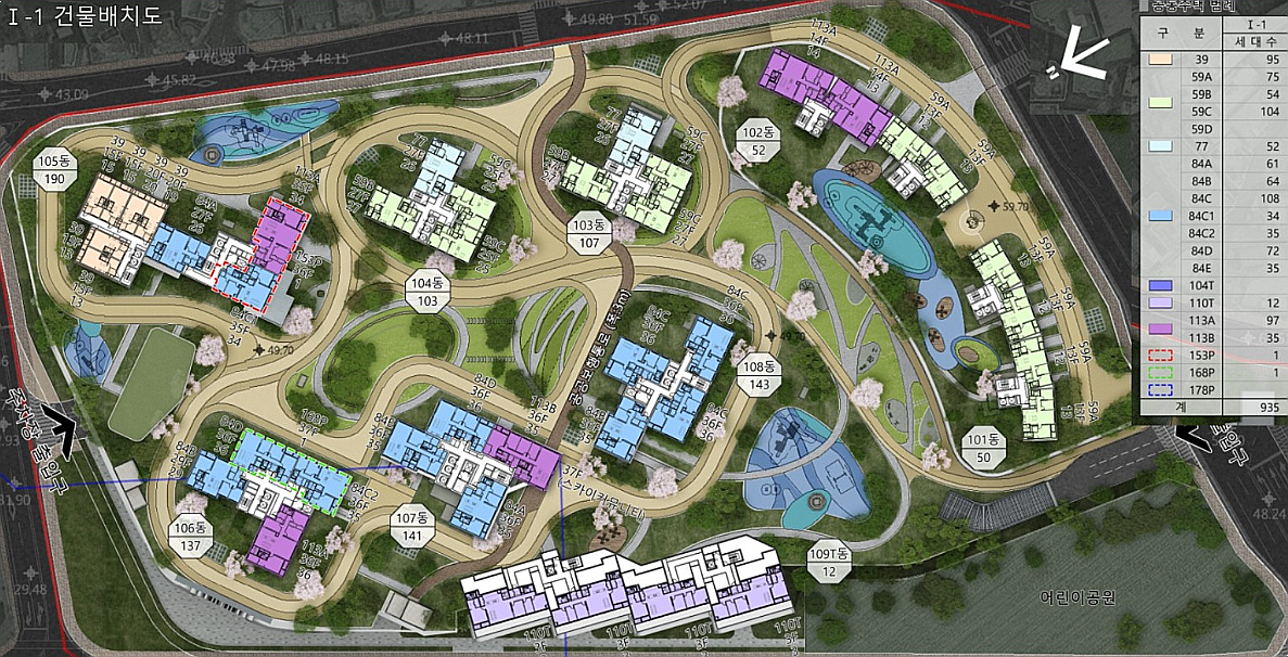 가야1구역 더 다이너스티 1단지 배치도