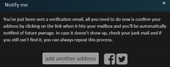 메일주소 확인 요청