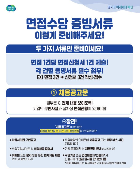 청년면접수당공고문