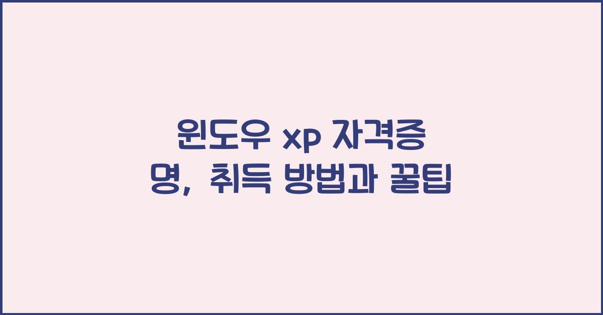 윈도우 xp 자격증 명