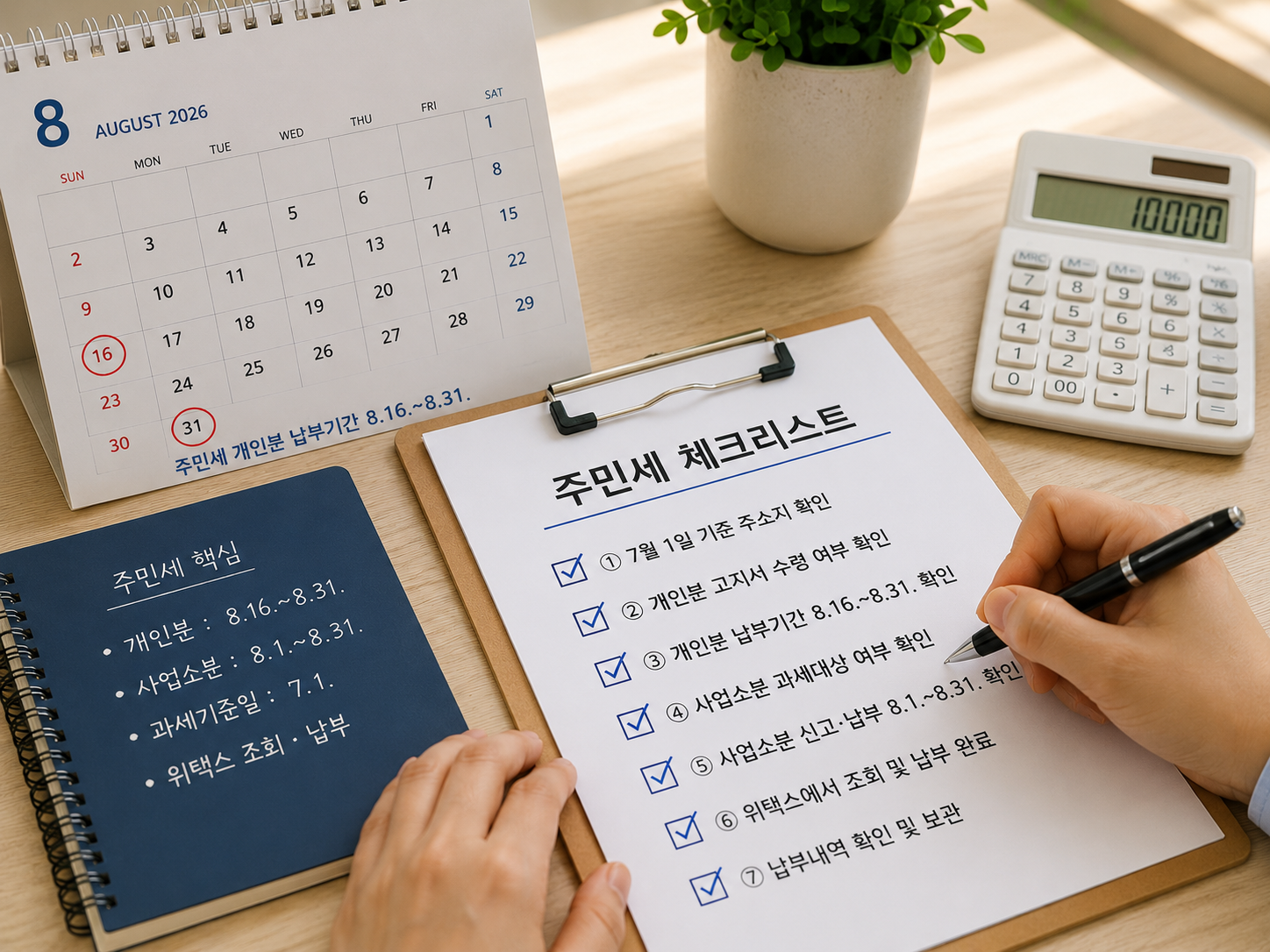 2026 주민세 개인분 사업소분 납부기간 체크리스트 확인 모습