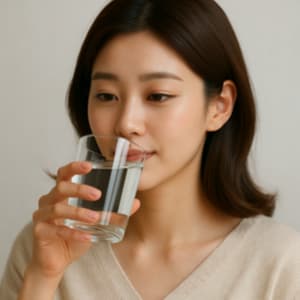 얼굴 붓기 빼는법으로 미지근한 물 마시기도 효과적